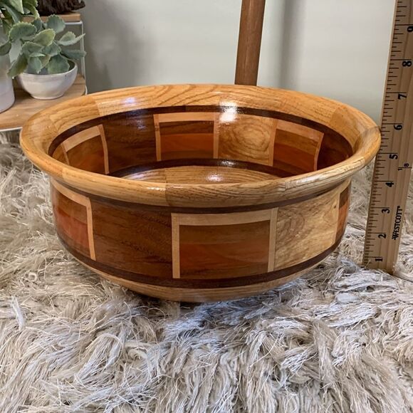 Unique Handcrafted Segmented Wooden Bowl Hand Turned - Picture 13 of 17